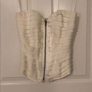 White strapless corset